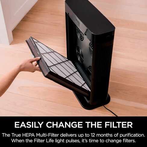 Shark HE402AMZ Air Purifier 4 True HEPA with Microban Protection Cleans up to 1000 Sq. Ft., Captures 99.98% of particles, allergens, smoke, odors to 0.1–0.2 microns, Advanced Odor Lock, 4 Fan, Grey in Kuwait