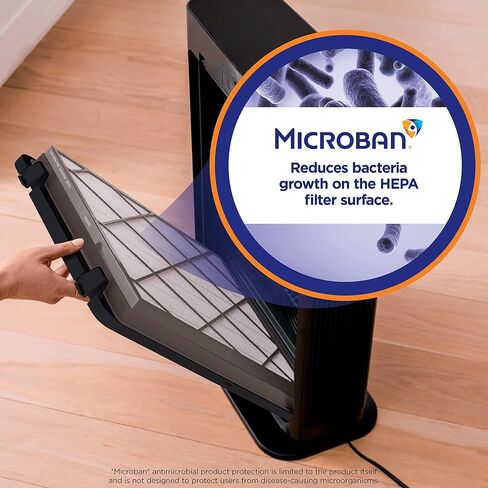 Shark HE402AMZ Air Purifier 4 True HEPA with Microban Protection Cleans up to 1000 Sq. Ft., Captures 99.98% of particles, allergens, smoke, odors to 0.1–0.2 microns, Advanced Odor Lock, 4 Fan, Grey in Kuwait