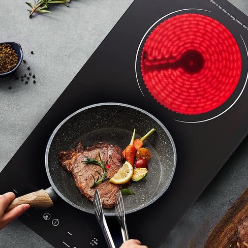 موقد كهربائي Yahpetes مقاس 20 بوصة، موقد كهربائي مدمج، موقد كهربائي 2 شعلة، 9 مستويات طاقة، قفل أمان للأطفال، 110 فولت 1500 واط، موقد كهربائي مشع مع تحكم باللمس (2 سطح طبخ) in Kuwait