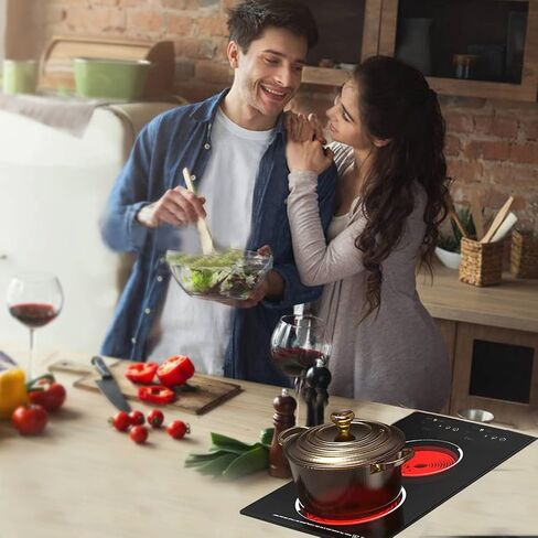 موقد كهربائي Yahpetes مقاس 20 بوصة، موقد كهربائي مدمج، موقد كهربائي 2 شعلة، 9 مستويات طاقة، قفل أمان للأطفال، 110 فولت 1500 واط، موقد كهربائي مشع مع تحكم باللمس (2 سطح طبخ) in Kuwait