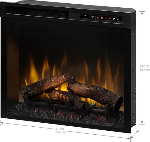 مدفأة كهربائية مدمجة مقاس 28 بوصة من Dimplex - صندوق حريق XHD متعدد الحرائق مع جذوع الأشجار ولهب واقعي متعدد الألوان | الموديل: XHD28L in Kuwait