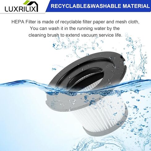 لوكسريلكس فلاتر مكنسة كهربائية بديلة من هيبا، متوافقة مع مكنسة موسو K17 اللاسلكية، عبوة من 12 قطعة in Kuwait