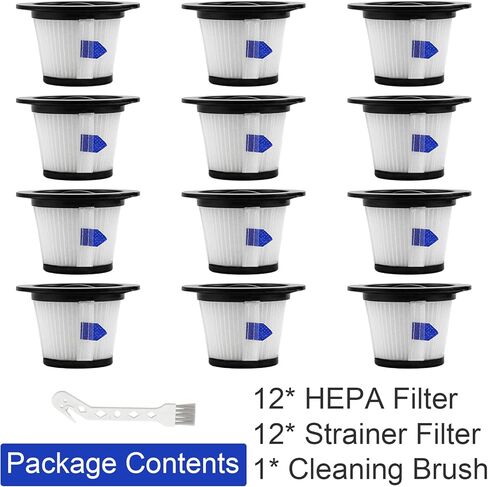 لوكسريلكس فلاتر مكنسة كهربائية بديلة من هيبا، متوافقة مع مكنسة موسو K17 اللاسلكية، عبوة من 12 قطعة in Kuwait