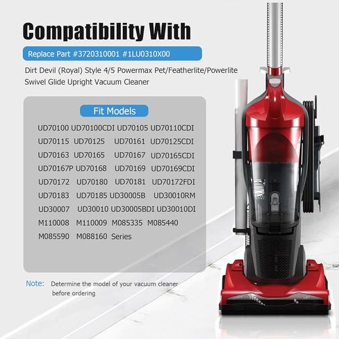 أحزمة فراغ لنمط Dirt Devil 4/5 / Dirt Devil Style Featherlite / Powerlite / Swivel Glide / حزام استبدال المكنسة الكهربائية المستقيمة Power Max Pet، قطعة بديلة # 3720310001، 1540310001، 4 عبوات in Kuwait