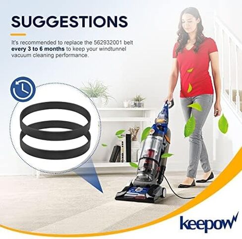 KEEPOW Vacuum Belt for Hoover, 562932001 Vacuum Belt for Hoover Windtunnel Vacuum Cleaner, Replace Part 562932001, 38528-033, Ah20080 (2 Pack) in Saudi Arabia