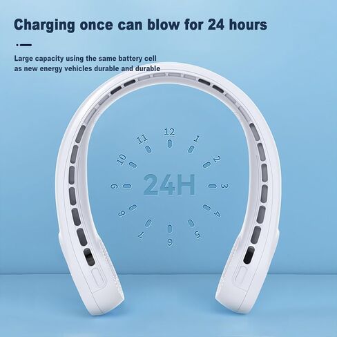 Xicyole مروحة عنق معلقة محمولة، مروحة خالية من الشفرة بدون استخدام اليدين، ضوضاء صغيرة، حجم هواء كبير، 15 ساعة، استخدام متواصل لمدة 5 تروس قابلة للتعديل، مناسبة للأماكن الداخلية/الخارجية (أزرق) in Kuwait