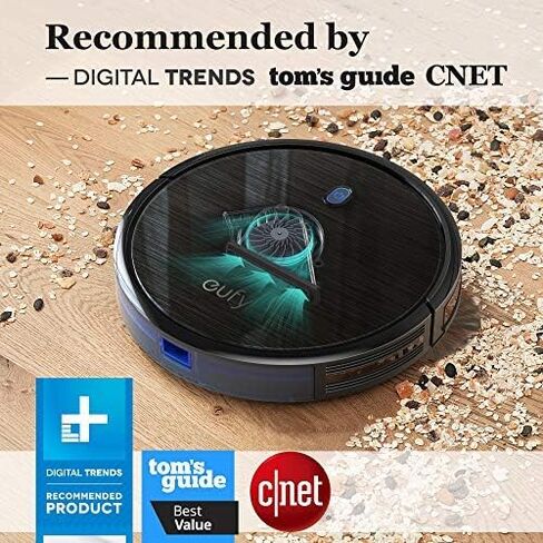 eufy Boost IQ RoboVac 11S (Slim)، شفط قوي 1300Pa، مكنسة كهربائية روبوتية فائقة الهدوء ذاتية الشحن، تنظف الأرضيات الصلبة للسجاد متوسط ​​الوبر (أسود) (متجدد) in Kuwait