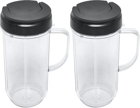 22oz Blender Cups Replacement Compatible with Magic Bullet, Tall 22oz Cup w/Flip Top To-Go Lid Replacement Compatible with Magic Bullet 250w Blender in Kuwait
