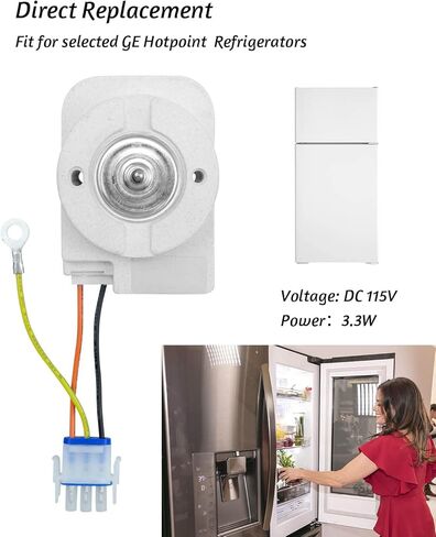 WR60X31522 Refrigerator Evaporator Fan Motor Fits for GE Hotpoint with Wire Harness Replace WR60X10045 WR60X10046 WR60X10072 WR60X10138 WR60X10141 WR60X10346 WR60X23584 WR60X27646 EAP12741350 in Saudi Arabia