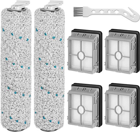 قطع غيار للمكنسة الكهربائية Bissell CrossWave X7 Pet Pro متعددة الأسطح الرطبة والجافة 3011,3279,3055، 3277، 3276A، مقارنة بالجزء 1618638 1626667، 2 فرشاة أسطوانية، 4 فلتر HEPA، 1 فرشاة نظيفة in Kuwait