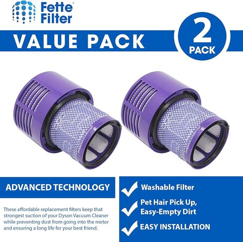 Fette Filter - Vacuum Filter Compatible with Dyson Cyclone V10. Compare to Part # 969082-01 (Pack of 2) in Saudi Arabia