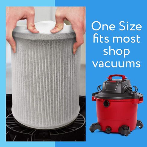 [10 Pack] Shop Vacuum Filter Cover To Reduce Dust Build Up - Reusable, Washable Vacuum Bags - Shopvac Prefilter, Fits Most Canister Vacuums in Saudi Arabia