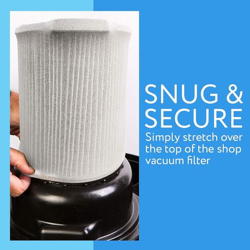 [10 Pack] Shop Vacuum Filter Cover To Reduce Dust Build Up - Reusable, Washable Vacuum Bags - Shopvac Prefilter, Fits Most Canister Vacuums in Saudi Arabia