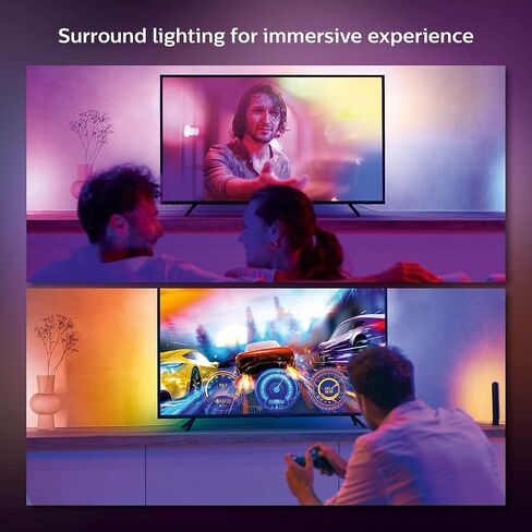 Philips Hue 55" Smart TV Light Strip with Bridge - White and Color Ambiance LED Color-Changing TV BackLight - Sync with TV, Music, and Gaming - Requires Sync Box - Control with Hue App or Voice in Kuwait