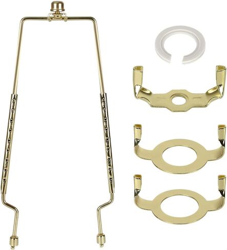 8 9 10 11 12 inch Lamp Shade Harp Holder, Adjustable Lamp Harp Kit, Fit Both Standard Lamp Rod and E14 E26 E27 Light Base UNO Fitter Adapter Converter Finial Set, Lampshade Bracket in Saudi Arabia