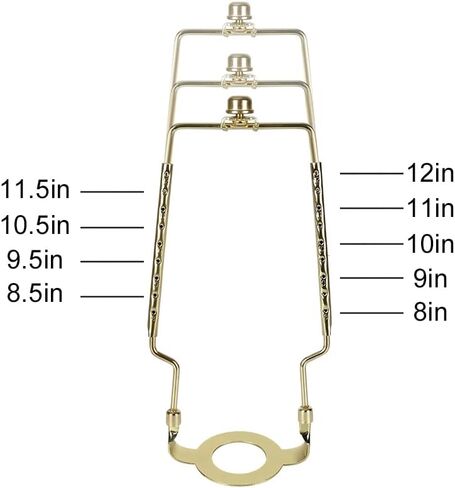 8 9 10 11 12 inch Lamp Shade Harp Holder, Adjustable Lamp Harp Kit, Fit Both Standard Lamp Rod and E14 E26 E27 Light Base UNO Fitter Adapter Converter Finial Set, Lampshade Bracket in Saudi Arabia