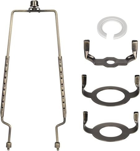 8 9 10 11 12 inch Lamp Shade Harp Holder, Adjustable Lamp Harp Kit, Fit Both Standard Lamp Rod and E14 E26 E27 Light Base UNO Fitter Adapter Converter Finial Set, Lampshade Bracket in Saudi Arabia