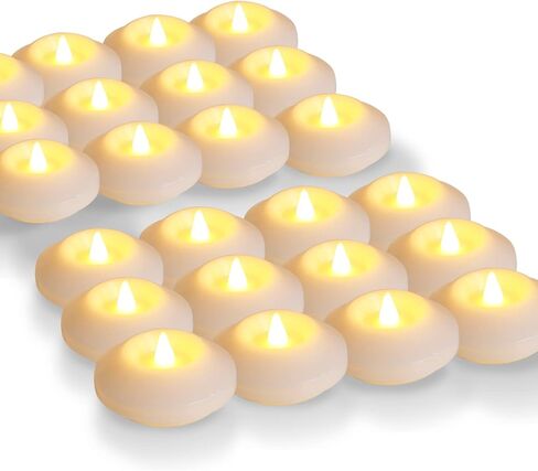 12 قطعة من الشموع العائمة LED من ARDUX - 3 بوصات من البلاستيك عديم اللهب العائمة لأضواء الشاي لحوض الاستحمام وحمام السباحة ومزهرية الديكور المركزية in Kuwait