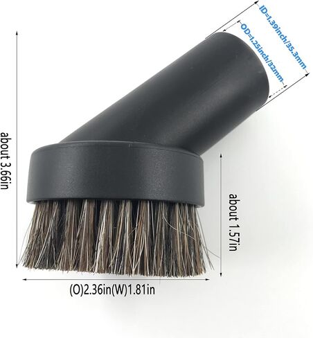 فرشاة غبار مكنسة كهربائية لشعر الحصان المختلط الناعم مقاس 1.25 بوصة من SCStyle. استبدال مرفق المكنسة الكهربائية مقاس 1.25 بوصة، مع محول تحويل من 1-1/4 بوصة إلى 1-3/8 بوصة in Kuwait