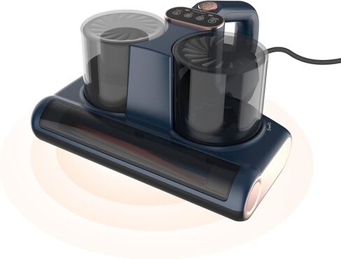 مكنسة كهربائية للسرير، مكنسة كهربائية للمراتب مع إضاءة أرجوانية وإزالة الرطوبة، شفط 12 كيلو باسكال 350 وات مكنسة غبار قوية للمراتب والأرائك والألعاب القطيفة والأسطح القماشية الأخرى (الأزرق الداكن) in Kuwait