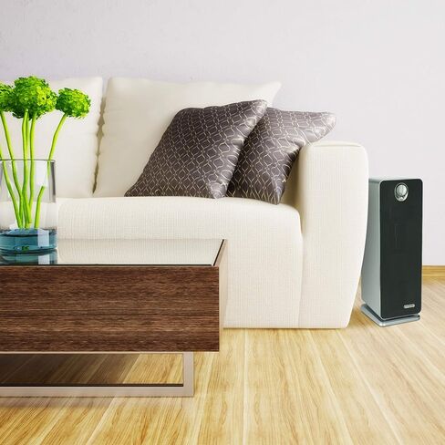 Germ Guardian AC4900CA 22 بوصة 3 في 1 منقي هواء بفلتر HEPA الحقيقي للمنزل، غرفة كاملة، ضوء الأشعة فوق البنفسجية - C يقتل الجراثيم، مرشحات الحساسية، الدخان، الغبار، وبر الحيوانات الأليفة، والروائح، 3 سنوات Wty، GermGuardian، أسود in Kuwait