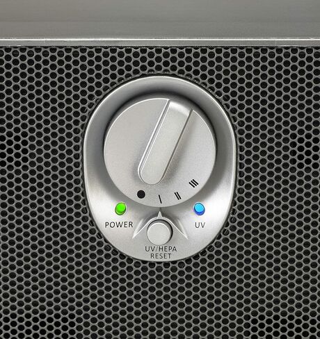 Germ Guardian AC4900CA 22 بوصة 3 في 1 منقي هواء بفلتر HEPA الحقيقي للمنزل، غرفة كاملة، ضوء الأشعة فوق البنفسجية - C يقتل الجراثيم، مرشحات الحساسية، الدخان، الغبار، وبر الحيوانات الأليفة، والروائح، 3 سنوات Wty، GermGuardian، أسود in Kuwait