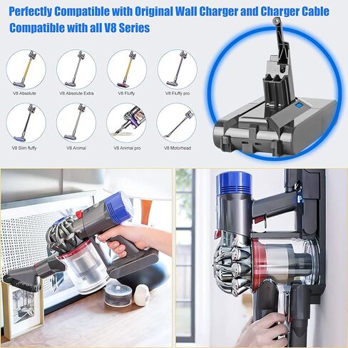 TenHutt 【3RD-Generation】 V8 4.5Ah Replace Battery for V8 Absolute 21.6V Cordless Handhold Vacuum SV10 V8 Fluffy V8 Animal Cord-Free Vacuum Handheld Lithium Battery in Saudi Arabia