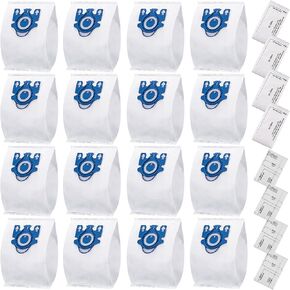 16 Pack Miele AirClean 3D GN Vacuum Cleaner Bags for Miele Vacuum Classic C1, Complete C1 C2 C3, S227/S240, S270, S400,S400i-S456i S2, S5, S8 Series with 4 Motor Protection Filters, 4 AirClean Filters