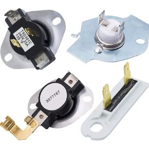 Canamax COMPLETE 3977393 Thermal Cut-Off Switch 3977767 High-Limit Thermostat 3392519 Thermal Fuse 3387134 Cycling Thermostat Dryer Kit Premium Replacement - Fit for Whirlpool Kenmore Models
