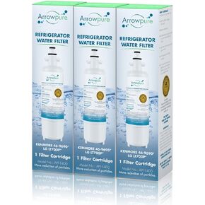 Arrowpure 3 عبوات من فلتر مياه الثلاجة البديل APF-1400X3 - يناسب ADQ36006101، LFX25991ST، RFC1200A، LT700P فلتر مياه بديل لثلاجات LG، متوافق مع Kenmore 46-9690