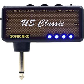 SONICAKE Guitar Headphone Amp Mini Guitar Headphone Amplifier US Classic Rechargeable Plug-in Pocket Overdrive Reverb Effects for Home Silent Practice in Saudi Arabia