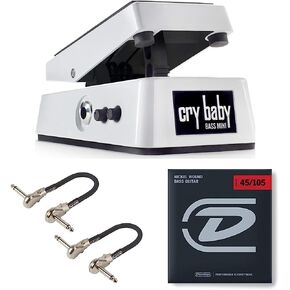 مجموعة دواسات Dunlop CBM105Q Cry Baby Mini Bass Wah مع 2 كابلات توصيل MXR وأوتار جهير من النيكل من Dunlop (متوسطة .045–.105) in Kuwait