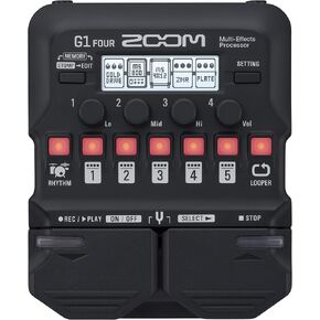 Zoom G1 FOUR Guitar Multi-Effects Processor Pedal + Hosa GTR-210 10' Guitar Cable in Saudi Arabia