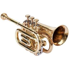 Sai Musical Pocket Trumpet 3 Valve's Pro Shinning Brass with Mouth Piece and Case in Kuwait