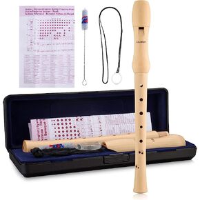 مسجل باروك 8 فتحات، مسجل مفاتيح سوبرانو سي مصنوع من خشب القيقب مع حقيبة تخزين، مخطط وقضيب تنظيف للاطفال والكبار المبتدئين in Kuwait