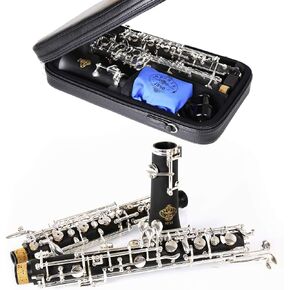 جسم خشبي مركب من Rochix Oboe للأطفال من المستوى CH13 مطلي بالفضة بدرجة C شبه أوتوماتيكية مع 1 قصب، 1 قطعة قماش للتنظيف، 1 مسحة المزمار، 1 مسند إبهام، 1 حافظة والمزيد in Saudi Arabia