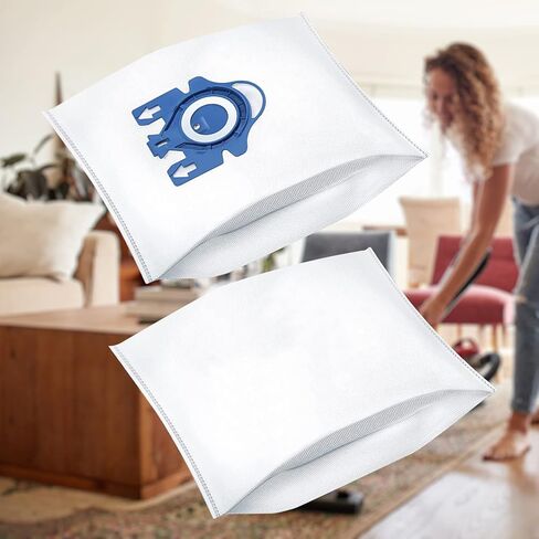 أكياس Airclean ثلاثية الأبعاد لأكياس المكنسة الكهربائية Miele GN 8 عبوات من أكياس Miele Canister Classic C1، Complete C1، Complete C2، Complete C3، S227 S240، S270، S400، S2، S5، S8 Series + 4 زوج من المرشحات + فرشاة واحدة in Kuwait