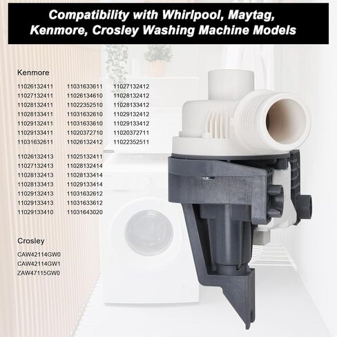 استبدال جزء استبدال مضخة تصريف الغسالة W10876600 W10876600VP، AP6004933، B25-3A04، 4455877، PS11738156، W10727777، PD00034529 متوافق مع غسالة Whirlpool Kenmore Maytag in Kuwait