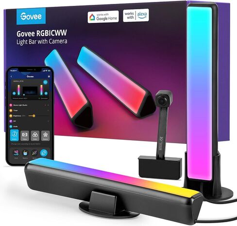 Govee LED Smart Light Bars with Camera, RGBIC Smart Backlights, Music Sync Kit Works with Alexa & Google Assistant, 23 Preset Modes DreamView LED Play Light Bar for 27-45 inch Gaming, PC, TV, Room in Saudi Arabia