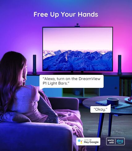 Govee LED Smart Light Bars with Camera, RGBIC Smart Backlights, Music Sync Kit Works with Alexa & Google Assistant, 23 Preset Modes DreamView LED Play Light Bar for 27-45 inch Gaming, PC, TV, Room in Saudi Arabia