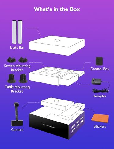 Govee LED Smart Light Bars with Camera, RGBIC Smart Backlights, Music Sync Kit Works with Alexa & Google Assistant, 23 Preset Modes DreamView LED Play Light Bar for 27-45 inch Gaming, PC, TV, Room in Saudi Arabia