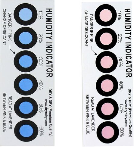 جاف وجاف 10 جرام [50 عبوة] عبوات جل سيليكا ممتازة نقية وآمنة، عبوات سيليكا من القماش المجفف القابلة لإعادة الشحن لحزم جل السيليكا الرطبة - 5 بطاقات مؤشر الرطوبة (قابلة لإعادة الاستخدام) in Kuwait