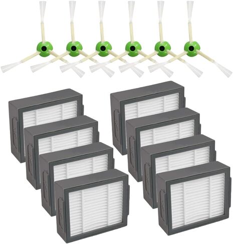 14 قطعة من قطع الغيار المتوافقة مع iRobot Roomba i3 i3+ i4 i6 i6+ i7 i7+ i8 i8+/Plus j7 j7+، 8 فلتر، 6 فرشاة جانبية in Kuwait