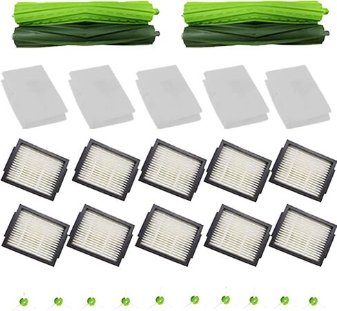 Replacement Parts Multi-Surface Rubber Brushes & HEPA Filters & Side Brushes & Disposal Bags Kit Compatible with iRobot Roomba I & J Series i1 i7 i7+ i3 i3+ i4+ i6+ i8+ i5 J7 Plus Vacuum in Kuwait