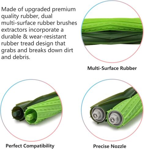Replacement Parts Multi-Surface Rubber Brushes & HEPA Filters & Side Brushes & Disposal Bags Kit Compatible with iRobot Roomba I & J Series i1 i7 i7+ i3 i3+ i4+ i6+ i8+ i5 J7 Plus Vacuum in Kuwait