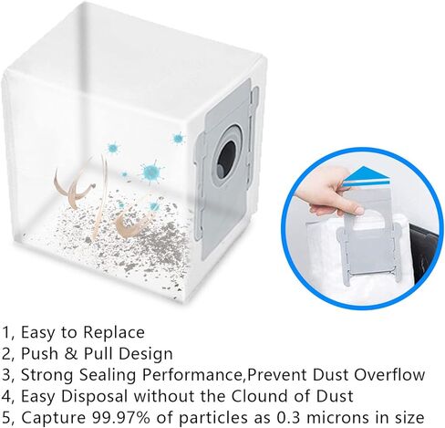 Replacement Parts Multi-Surface Rubber Brushes & HEPA Filters & Side Brushes & Disposal Bags Kit Compatible with iRobot Roomba I & J Series i1 i7 i7+ i3 i3+ i4+ i6+ i8+ i5 J7 Plus Vacuum in Kuwait