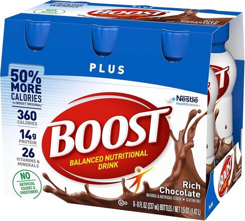 Boost Plus Complete Nutritional Drink, Chocolate Sensation, 8 OZ, 6 CT (Pack of 4) in Saudi Arabia