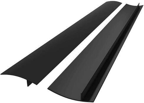 Alta1Collection 2Pc Silicone Stove Gap Covers - Food Grade Fillers Eliminate Gaps Between Stovetop and Countertop - Heat Resistant, Smudge Resistant, Flexible and Easy to Clean - 21 Inches, Black in Saudi Arabia