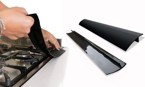 Alta1Collection 2Pc Silicone Stove Gap Covers - Food Grade Fillers Eliminate Gaps Between Stovetop and Countertop - Heat Resistant, Smudge Resistant, Flexible and Easy to Clean - 21 Inches, Black in Saudi Arabia