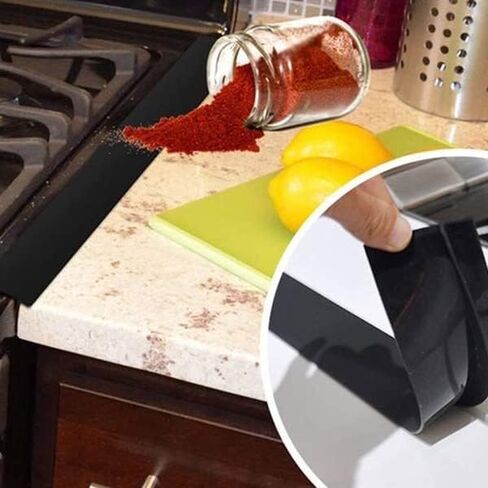 Alta1Collection 2Pc Silicone Stove Gap Covers - Food Grade Fillers Eliminate Gaps Between Stovetop and Countertop - Heat Resistant, Smudge Resistant, Flexible and Easy to Clean - 21 Inches, Black in Saudi Arabia